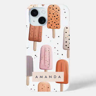Monogram Personalised Cute Popsicle Pattern  iPhone 15 Case