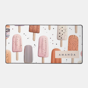 Monogram Personalised Cute Popsicle Pattern  Desk Mat
