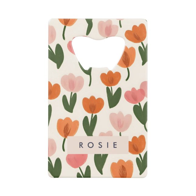 Monogram Personalised Cute Spring Tulip Pattern (Front)
