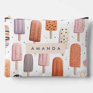 Monogram Personalised Cute Spring Tulip Pattern Accessory Pouch
