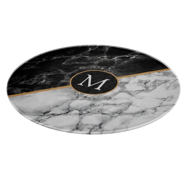 Monogram Personalised Cutting Board Marble (Corner)
