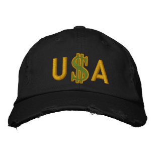 Monogram Personalised Dollar Sign Cash Embroidered Hat