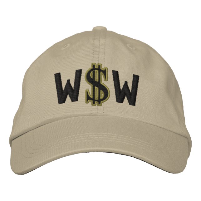 Monogram Personalised Dollar Sign Cash Embroidered Hat (Front)