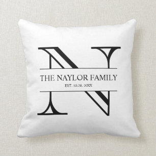 Monogram  Personalised Family Wedding Gift Cushion
