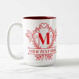 Monogram Personalised Gift for Her Two-Tone Coffee Mug