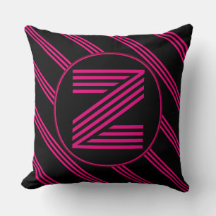Monogram Personalised Initial Chic Stripe Cushion
