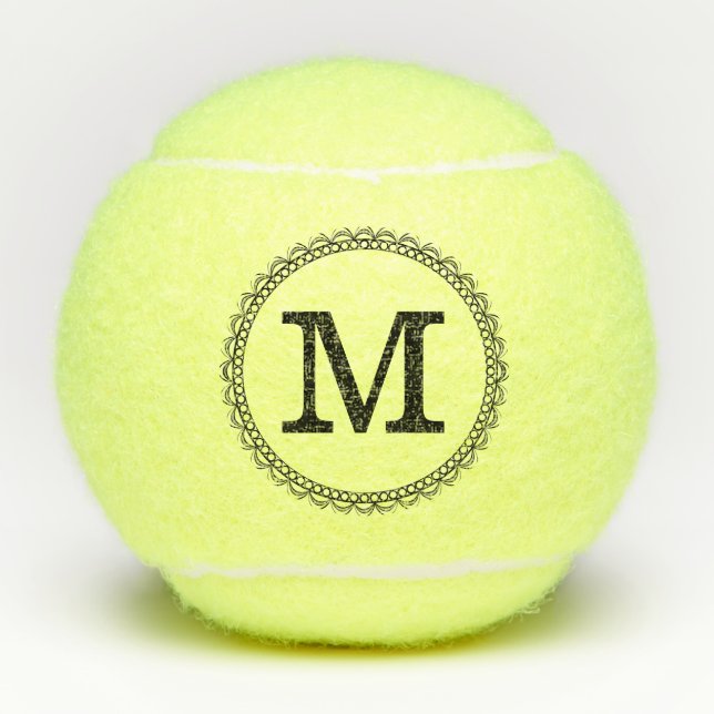 Monogram Personalised Modern #2 Tennis Balls (Front)