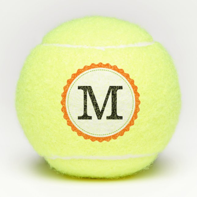 Monogram Personalised Modern #4 Tennis Balls (Front)