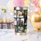 Monogram personalised modern multi photo collage