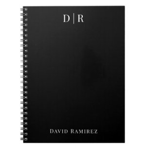 Monogram Personalised Name Professional Minimal Notebook