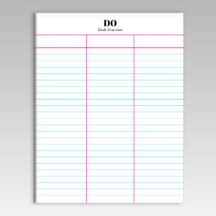 Monogram Personalised Name Three Column Notepad