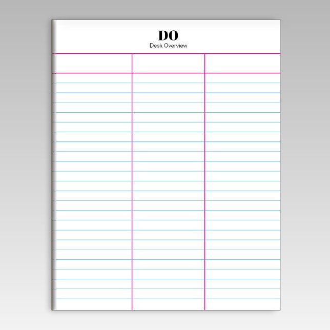 Monogram Personalised Name Three Column Notepad (Creator Uploaded)