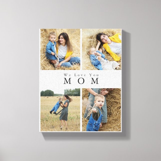 Monogram Personalised Photo Collage Mother Family  Canvas Print (Front)