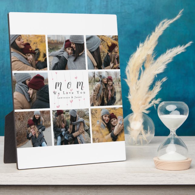 Monogram personalised Photo Collage Mother Family Plaque (Side)