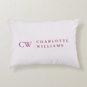 Monogram Personalised Pink Accent Pillow