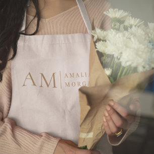 Monogram Personalised Pink Apron