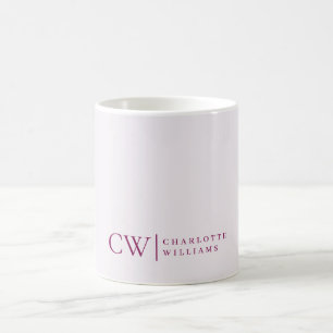 Monogram Personalised Pink Initial And Name Mug