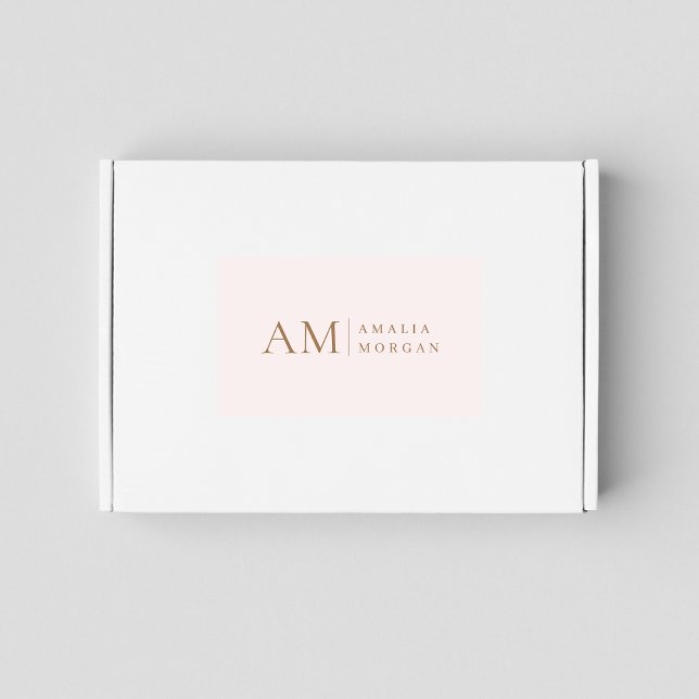 Monogram Personalised Pink Initial And Name  Rectangular Sticker (Creator Uploaded)