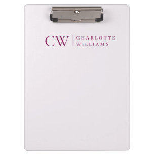 Monogram Personalised Pink Initial Clipboard