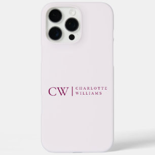 Monogram Personalised Pink Initial iPhone Case