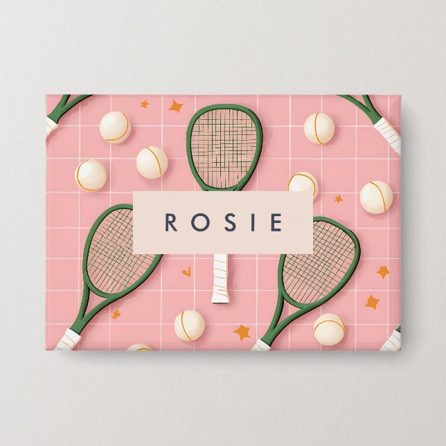 Monogram Personalised Retro Tennis Racket Pattern (Front)