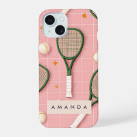Monogram Personalised Retro Tennis Racket Pattern