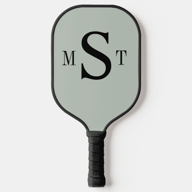 Monogram Personalised Sage Green Pickleball Paddle (Front)