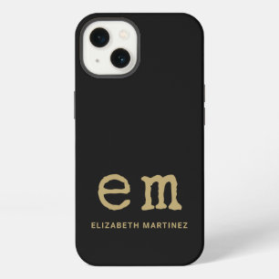 Monogram Personalised Simple Minimalist Monochrome iPhone 13 Case