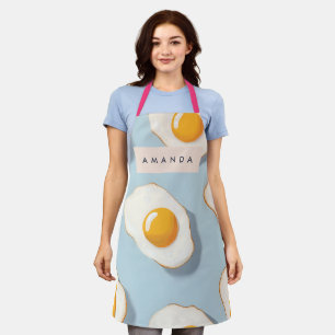 Monogram Personalised Sunny Side Up Egg Pattern Apron