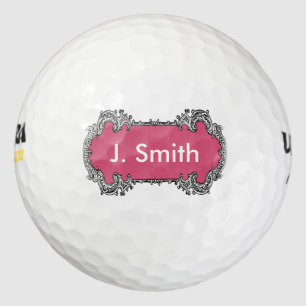 Monogram Personalised Vintage Design Golf Gift Balls