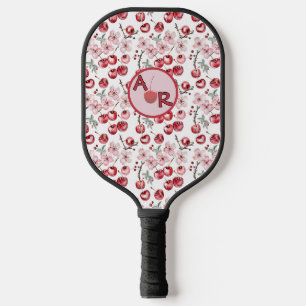 Monogram Personalised Watercolor Cherry Blossom  Pickleball Paddle