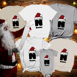 Monogram Personalised With Name Christmas T-Shirt