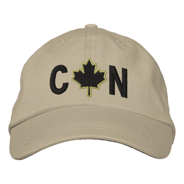 Monogram Personalize Maple Leaf Embroidery Embroidered Hat (Front)