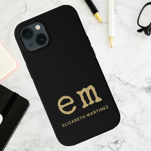 Monogram Personalized Simple Minimalist Monochrome iPhone 13 Case