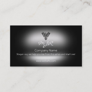 Monogram, Phoenix Rising, metallic-effect Business Card
