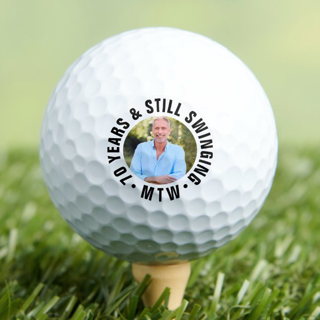Monogram Photo 70th Birthday Golf Balls (Monogram Photo 70th Birthday Golf Balls)