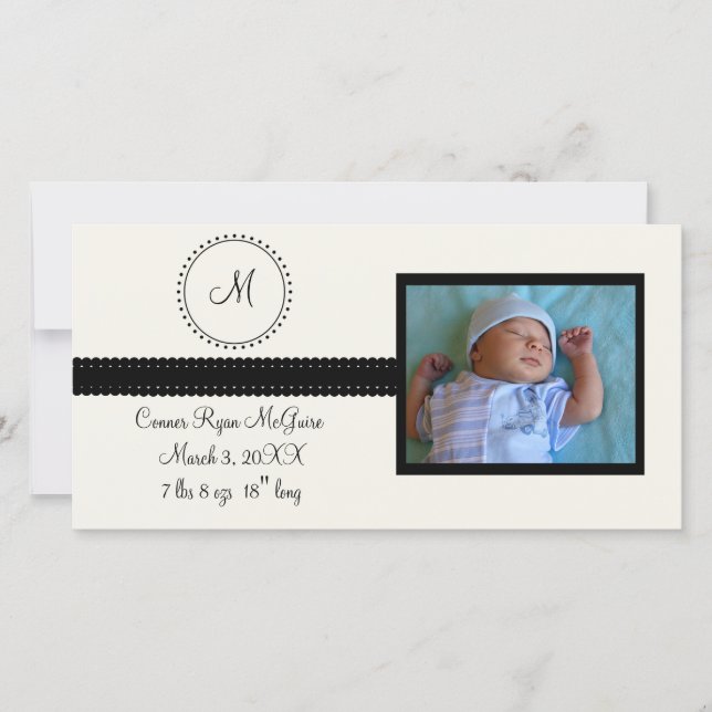 Monogram Photo Card (black) (Front)