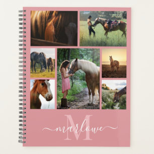 Monogram Photo Collage Blush Pink Name Planner