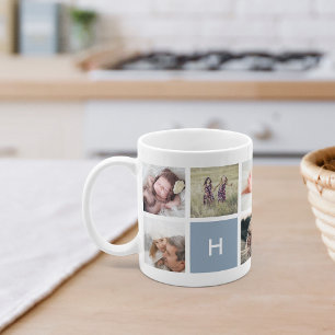 Monogram Photo Collage Mug   Slate