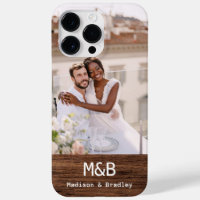 Monogram Photo Couple Wood Personalised Name