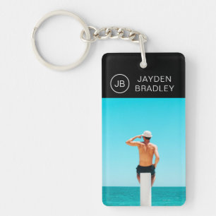 Monogram Photo Custom Photo Personalised Name Key Ring