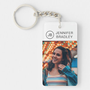 Monogram Photo Custom Photo Personalised Name Key Ring