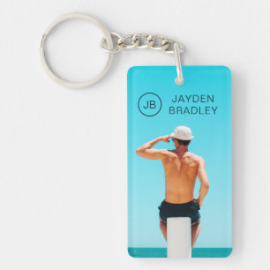 Monogram Photo Custom Photo Personalised Name Key Ring