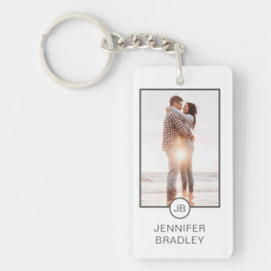 Monogram Photo Custom Photo Personalised Name Key Ring