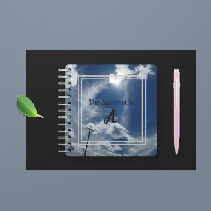 Monogram Photo Light blue cloudy Sky with Sundog  Notebook