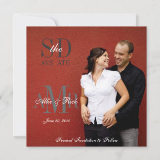 Monogram Photo Save the Date Wedding Announcement