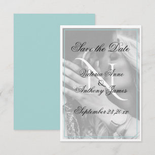 Monogram Photo Script Wedding Save The Date