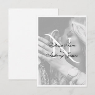 Monogram Photo Wedding Thank You Card
