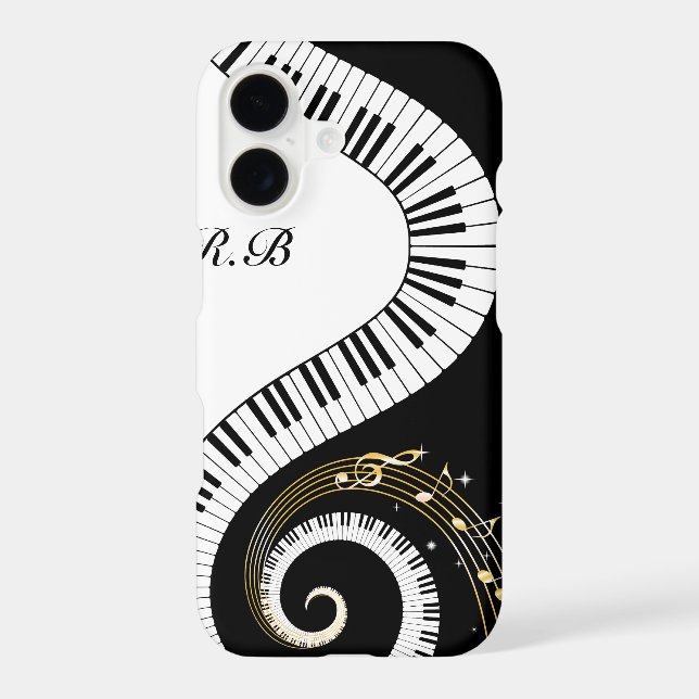 Monogram Piano Keys and  Musical Notes (Back)