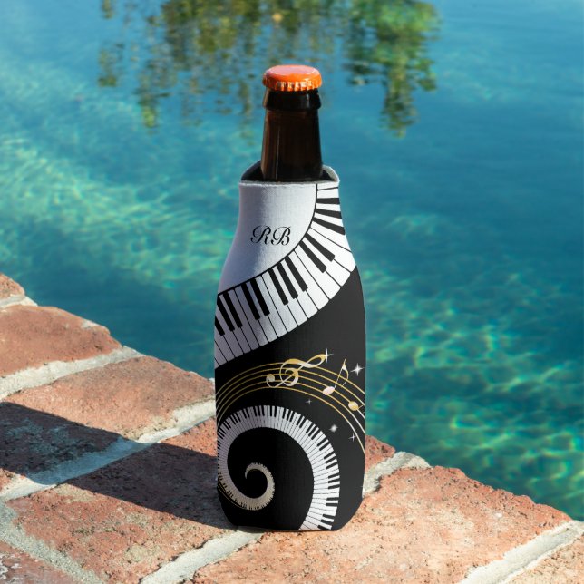 Monogram Piano Keys and Musical Notes Bottle Cooler (In Situ Pool)